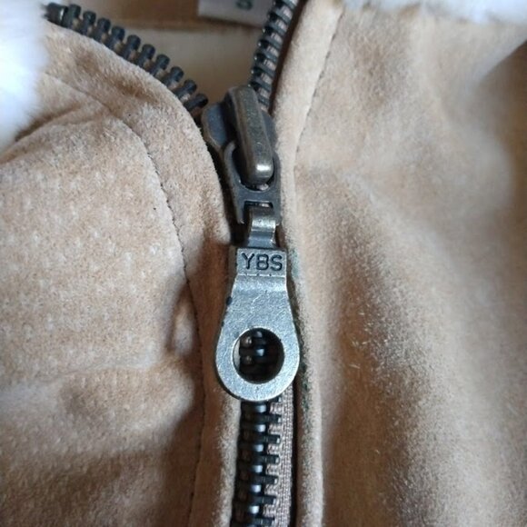 Stephanie Andrews Sueded Leather Coat/Jacket W/Hood Shearling Lined-Heavy SMALL - Picture 9 of 14